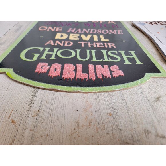 Welcome come in for a spell witch sign foolish Halloween set hanging home decor - Picture 5 of 12